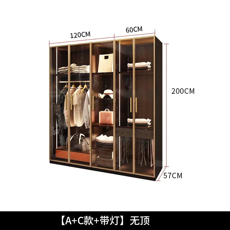 Store Clothes﻿ Comfortable For Room Home Corner Wardrobe Room Clothes Wooden Bedroom Cabinet Multifunctional Storage Furniture