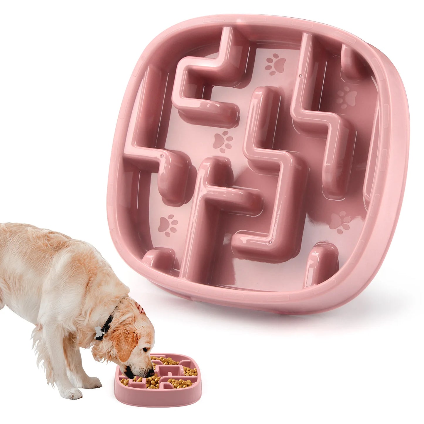 PP Material Pet Bowls Set – Dog & Cat Slow Food Bowls, Non-Slip Feeding Bowls & Durable Pet Supplies