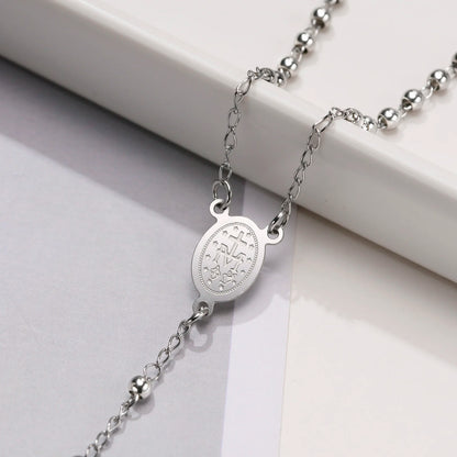 Simply Rosary Necklace,Cross Necklace, Virgin Mary Religious Necklace, Lariat Necklace for Men Women Jewelry