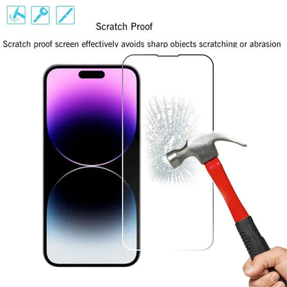 Gehärtetes Glas für iPhone 14 Pro, 15, 16, 17, 13, 12, 11 Pro Max, Displayschutzfolie für iPhone 15 Pro, Glimmerglas für iPhone 13, 14 Pro