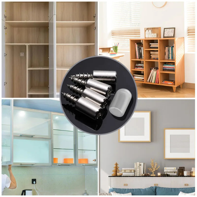 Wholesale Cross Self-tapping Screw with Rubber Sleeve Layer Plate Shelf Holder Wardrobe Septum Brackets Fixed Screws Support Peg