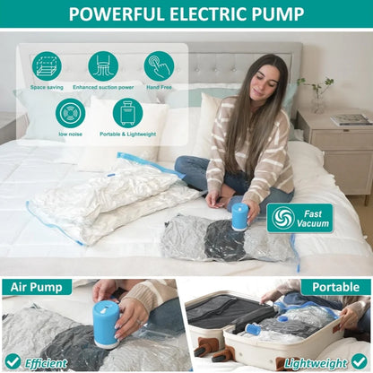 Vacuum Storage Bags Electric Pump Vacuum Seal Space Saver Bags Clothing Vaccum Bag Vacuum Compression Space Saving Storage Bag