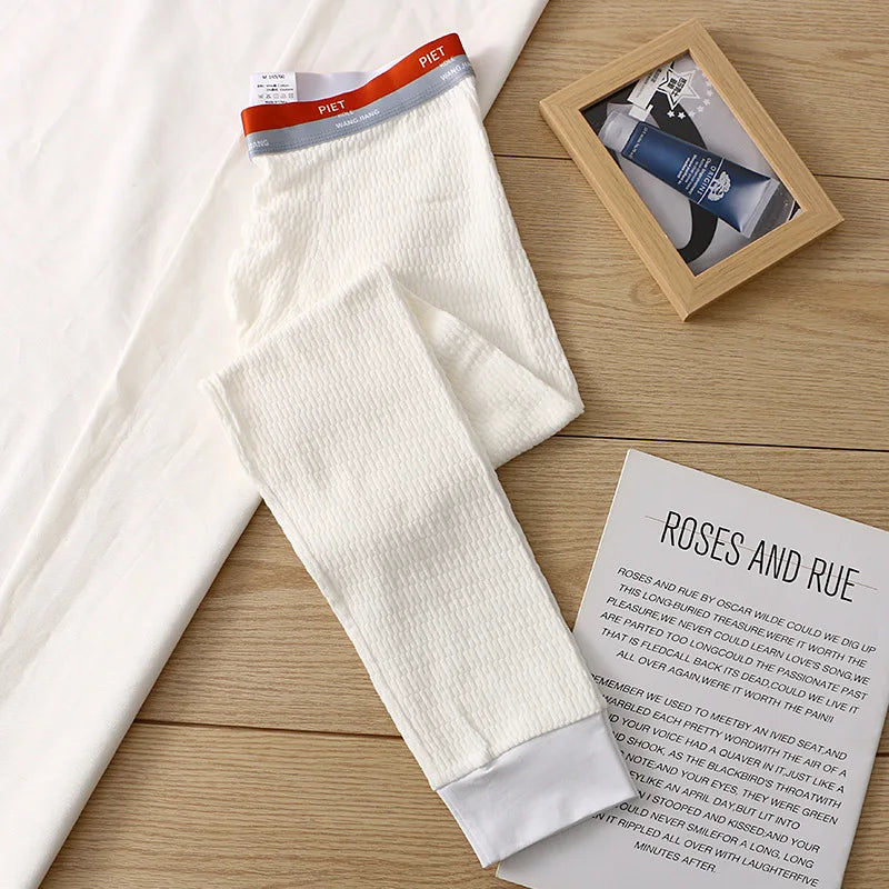 Baby Cotton Thermal Underwear Bottoms Men Winter Warm Long Johns Male Youth Student Bugle Pouch Leggings Male Slim Fit Sleepwear