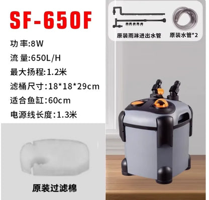 Silent External Fish Tank Filter with Cartridge and Water Pump for Aquarium Circulation and Purification