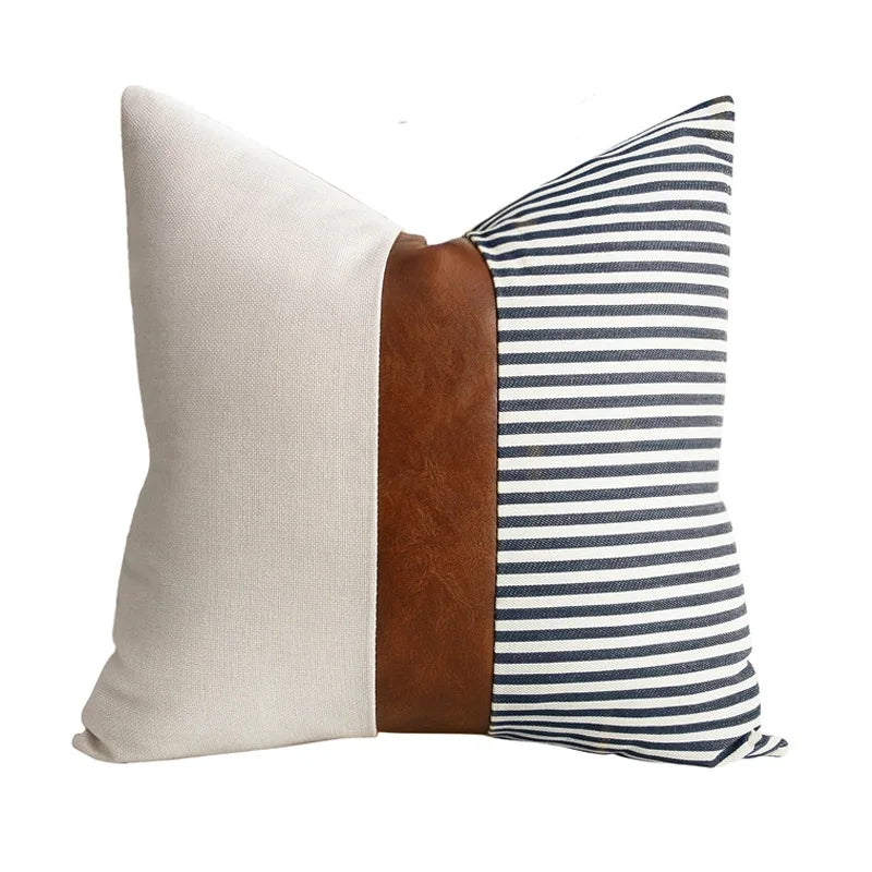 Cushion Cover Luxury Pillow Case 45*45 Sofa Decorative PU Leather Cushion For Living Room Bedroom Car Decor New