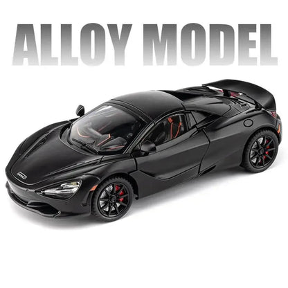 1:24 720S Alloy Racing Car Model Diecast Metal Sports Car Model Simulation Sound and Light Collection Childrens Toy Gift