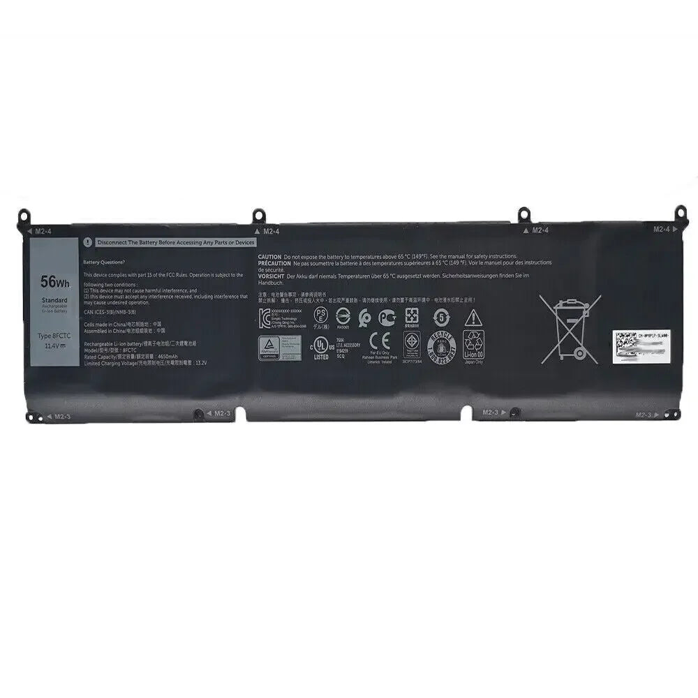 Brand New Genuine Original 8FCTC 11.4V 56Wh Laptop Battery for Dell XPS 15 9500 Precision 5550 Series 3ICP7/73/64 070N2F DVG8M P