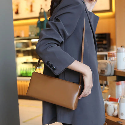 2026 Summer New Women's Underarm Bag Genuine Leather Female Shoulder Crossbody Bags High Quality Cowhide Ladies Simple Handbags