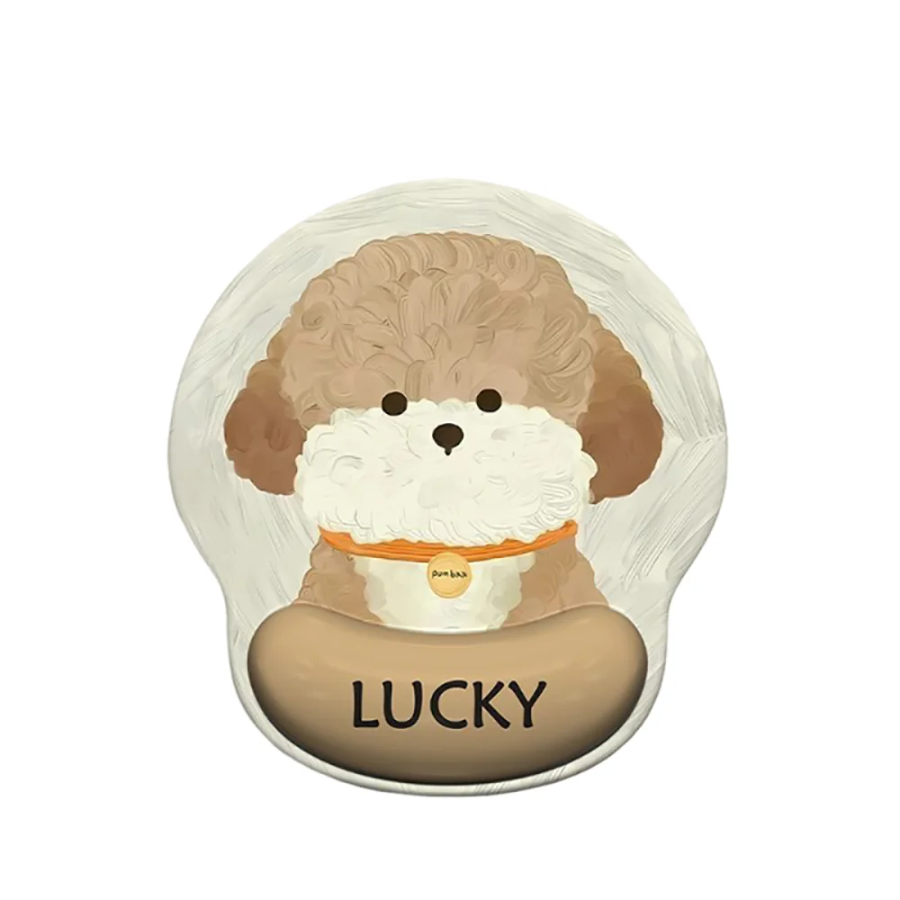 Cute Cartoon Mouse Pad with Wrist Rest Anti-Slip Rubber Puppy Mouse Pad HD Printing Cute Wrist Rest Pad Desktop Setup