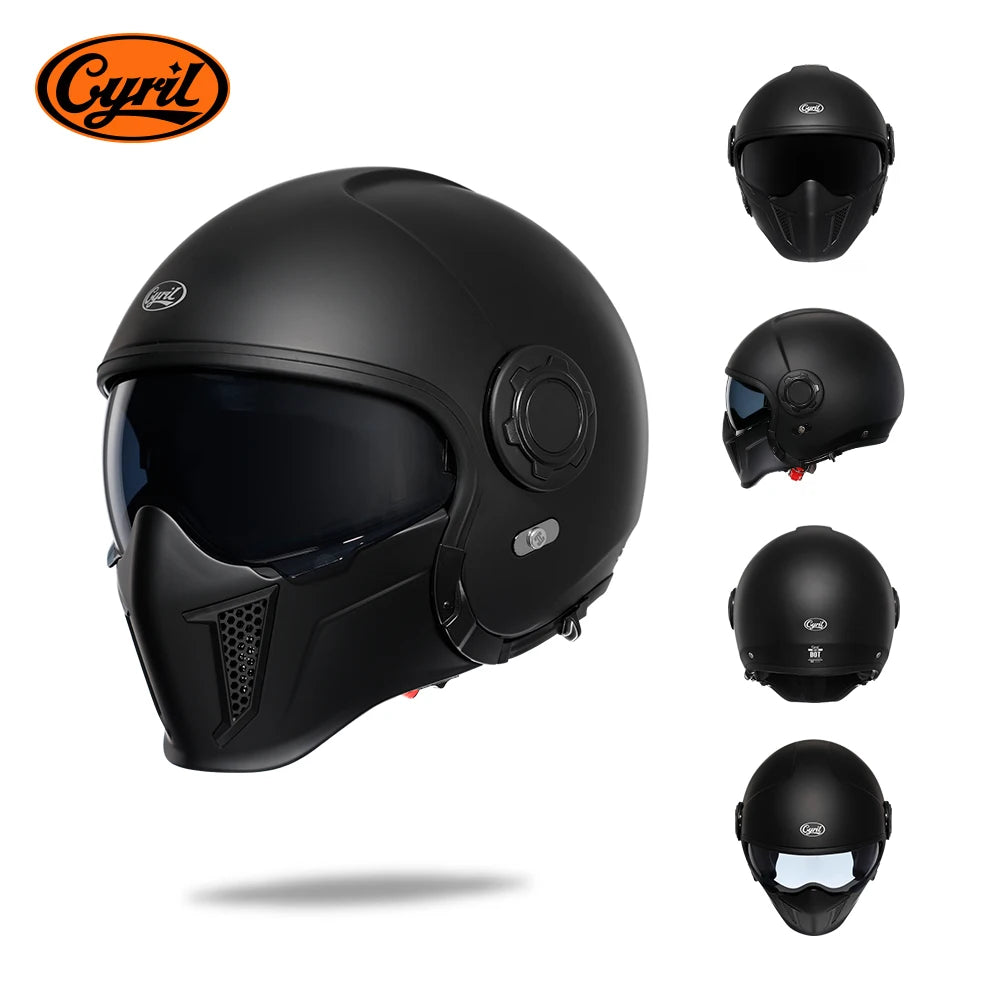 Helmets For Motorcycles Safety DOT ECE Certified 3/4 Open Face Helmets Motorcycle Modular Full Men Women Motorcycle Helmet Cyril