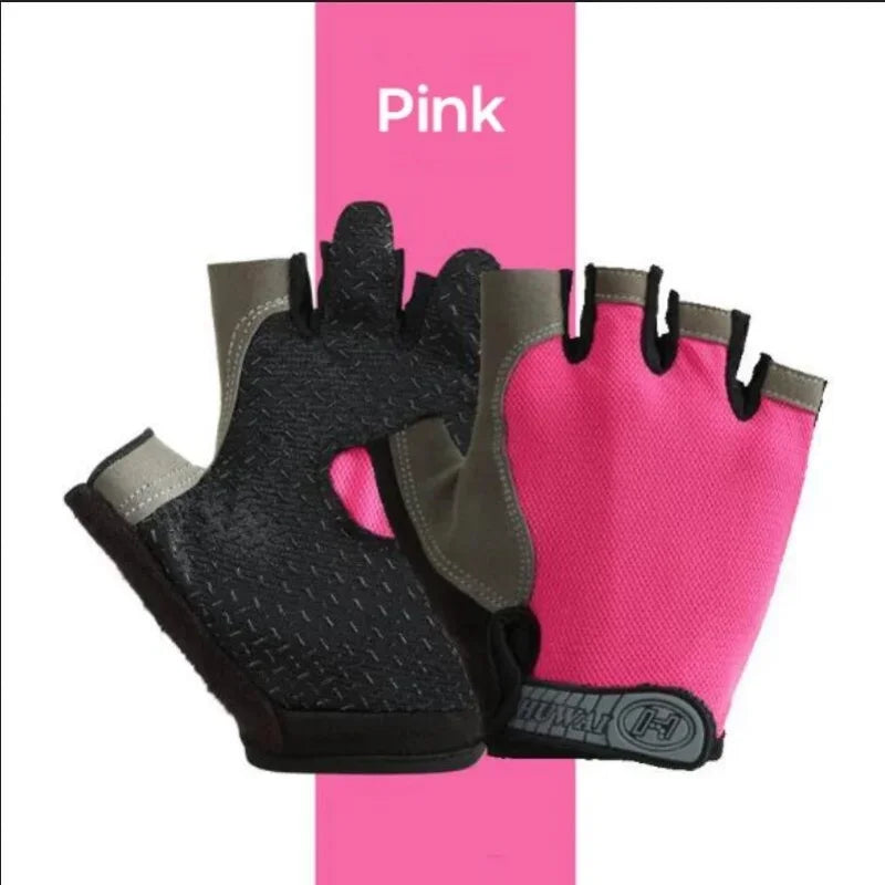1Pair Gym Gloves Fingerless Gloves Anti-Slip Shock-Absorbing Gloves Sports Gloves for Training Lifting Weight Cycling