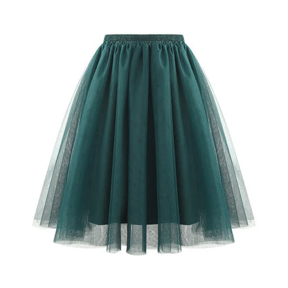 Tutu Skirt Women's 50s Skirt Retro Ballet Dance Skirt 3-Layer Tulle Ballet Rockabilly Petticoat Underskirt Dance Dress Cosplay
