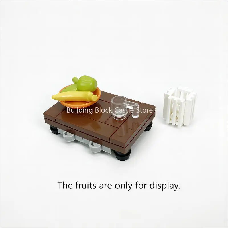 MOC Modern Home Sofa, TV Cabinet, Furniture, Refrigerator Small Particle Building Block Scene Construction Toy Model