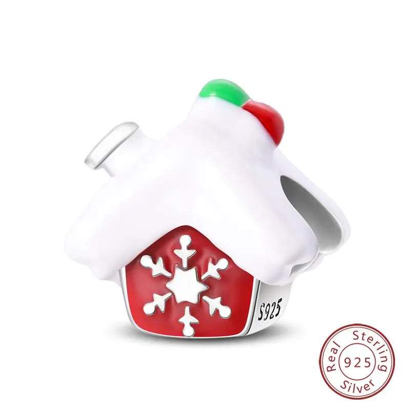 Original 925 Sterling Silver Charms Beads Winter Snowflake Snowman Igloo Penguin Pendant Fit Bracelet Women Jewelry Gift