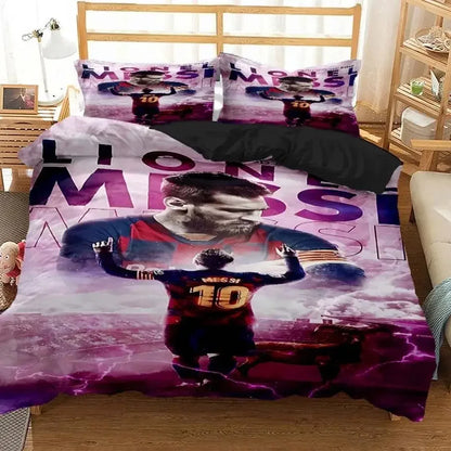 Messi Football Superstar Bedding set 3D Printed fc barcelona duvet cover Bedding Set Soft King Full Size Bedding Set For Boy
