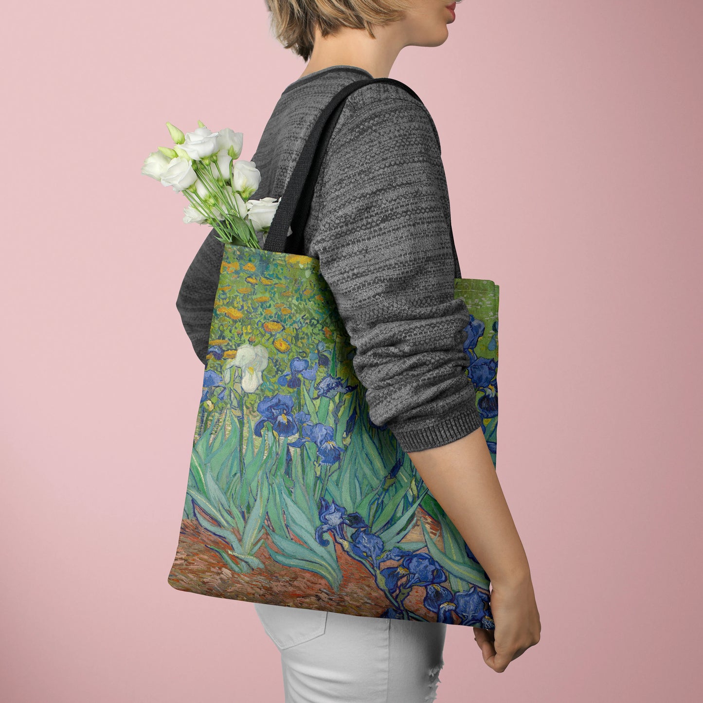 [Canvas Bag] Oil Painting Printed Canvas Bag Women's Lightweight Tote Bag Daily Handbag Multi-functional Shopping Bag