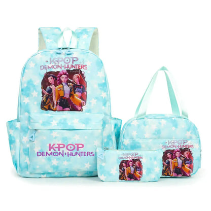KPop Demon Hunters Backpacks Campus Student School Bags for Teen Men Women Tote Bag Clutch Pocket Nylon Backpacks Travel
