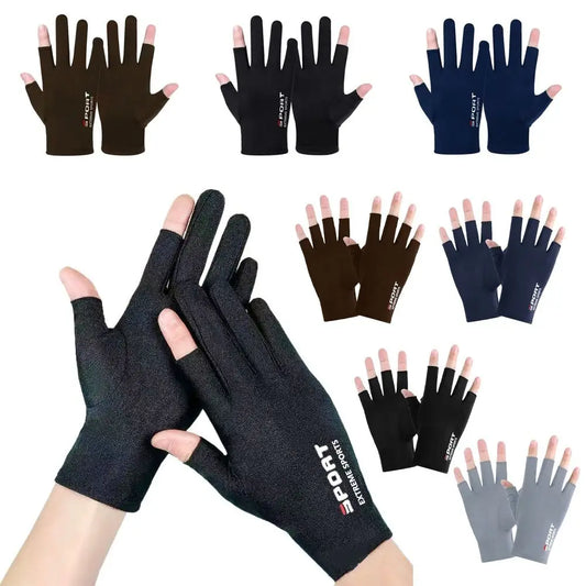 Sun Protection Gloves Half Finger Gloves Ice Silk Screen Gloves Men Fishing Gloves Women Gloves Summer Sunscreen Gloves