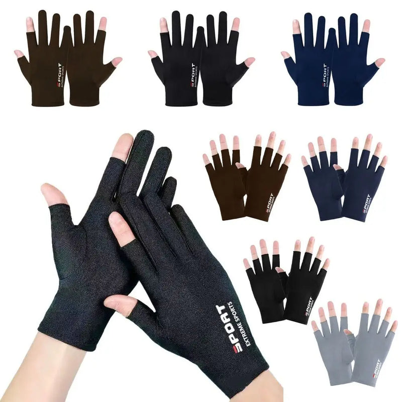 Sun Protection Gloves Half Finger Gloves Ice Silk Screen Gloves Men Fishing Gloves Women Gloves Summer Sunscreen Gloves