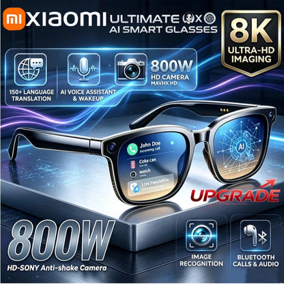 Xiaomi Upgrade Smart AI Glasses 800W HD 8K Shooting Camera Photo Video Voice Call Translation Bluetooth AI Motorcycle Glasses