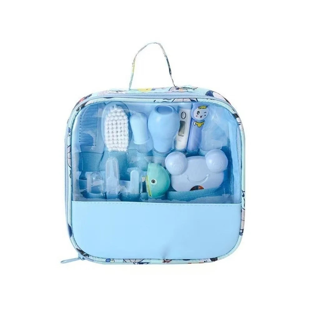 13Pcs/Set Multi-functional Baby Care Kit Hair Wash Brush Nail Clipper Newborn Care Essentials Comb Nasal Aspirator