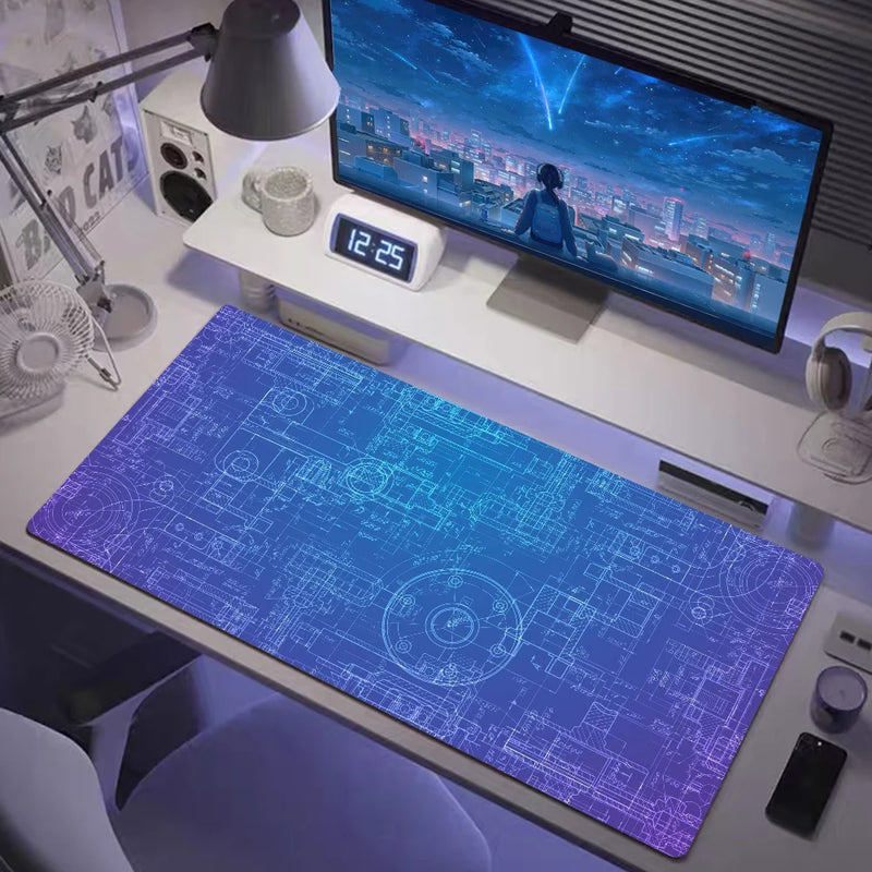 Mouse Pad Gaming Accessory Mechanical Drawings Home Large HD Mousepad XXL MousePads Natural Rubber Carpet Non-Slip Table Mat