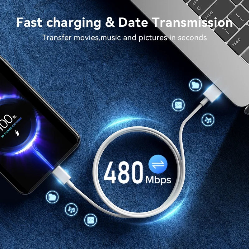 Original Xiaomi 6A USB Type C Cable Charger 120W Turbo Type Fast Charging For Mi 13 12 11 10 Pro Ultra Poco X3 Redmi Note K50 40