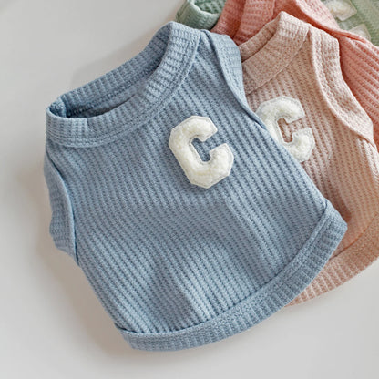 Summer Dog Clothes Waffle Short Vest Bichon Bear Teddy Schnauzer Pet Clothing