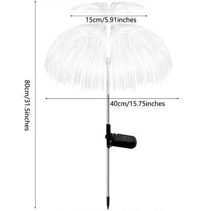 1PC Solar Garden Lights, Waterproof Double-Layer Jellyfish Solar Lights for Outside, 7 Color Changing Solar Jellyfish Lights