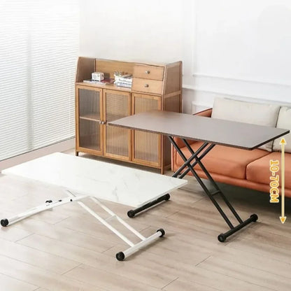 Multifunctional Movable Folding Dining Table Metal Table Legs Small Coffee Tables Dual Storage Extendable Modern Home Furniture