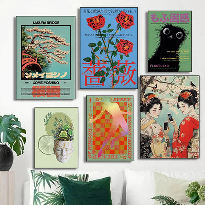 Modern Fashion Abstract Pop Art Nordic Aesthetics Retro Posters Prints Canvas Painting Wall Art Picture Living Room Home Decor