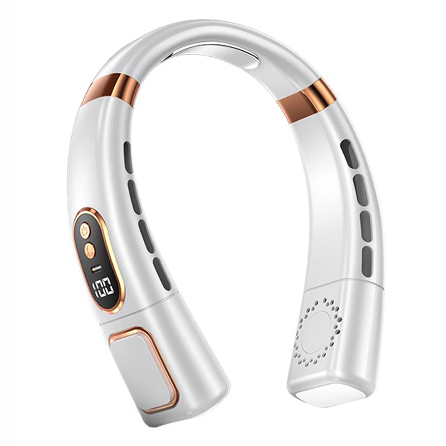 Portable Neck Fan With Digital Display & Led Light Low Noise Lightweight Hand-free Quiet Cooling Fan For Outdoor Sports Summer