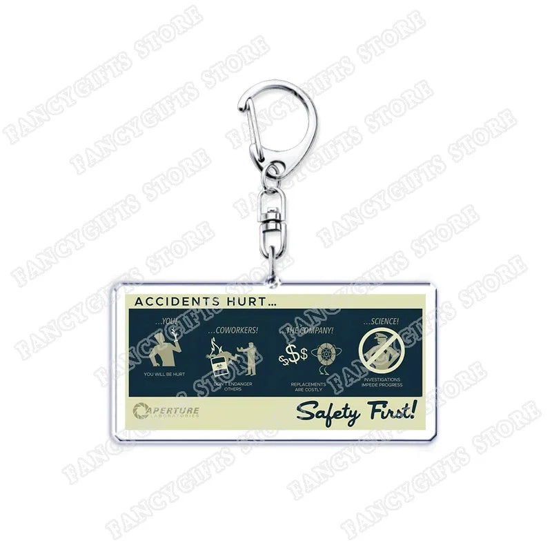 Trending Video Game Keychains for Accessories Bag Glados Aperture Laboratories Science Keyrings Jewelry Gamer Fans Gaming Gifts