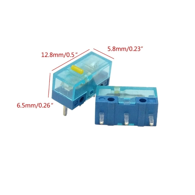 4Pcs New HUANO Blue Transparent Shell Mouse Micro Switch Button Pink Red Yellow Blue Green Dot Button Switch 3Pin 0.74N