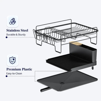 Dish Rack, Multifunctional Dish Rack for Kitchen Counter, Anti-Rust Drying Dish Rack