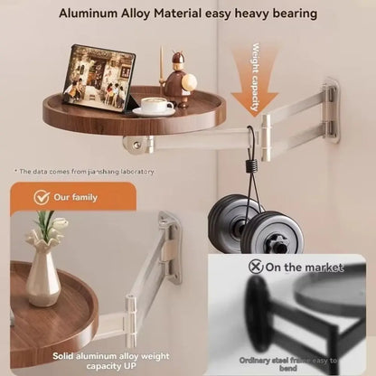 Wall Mounted Foldable Small Tea Round Tables Multi-Purpose Space Saving Creative Floating Shelves Flexible Easy To Install