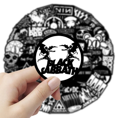 55 Pcs Rock Band Stickers - Cool Music-Themed Decals for Guitars, Luggage, Notebooks & DIY Crafts LanLanStickersWorld