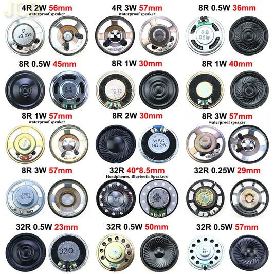 1PCS 0.2W 0.5W 1W 2W 4R 8R 32R 8 Ohm Ultra-thin Horn Speaker Diameter 23mm 29mm 30mm 36mm 40mm 45mm 50mm 56mm 57mm Loudspeaker