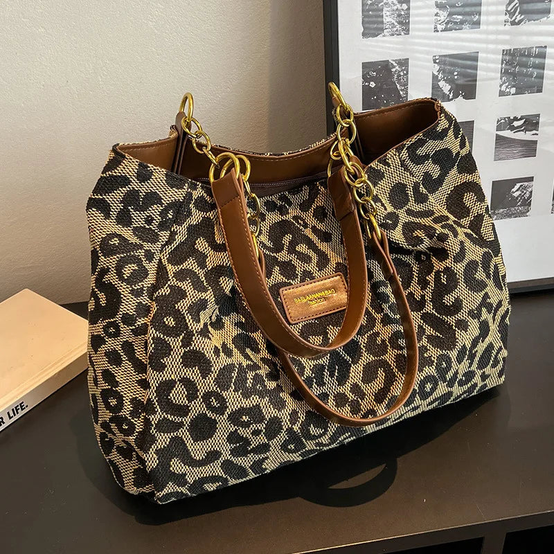 Best Selling Women's Bag, Retro Leopard Print Single Armpit Shoulder Bag, Large Capacity Tote Bag, Daily Handbag Women Shopping
