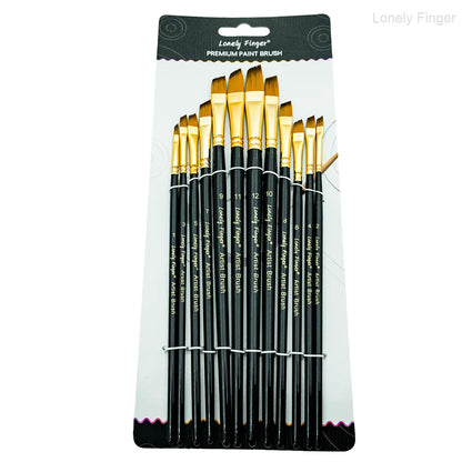12/48pcs Acrylic Paint Brushes, Professional Synthetic Bristles Paint Brush Set Flat, Filbert,  Round, Angle Paint Brushes
