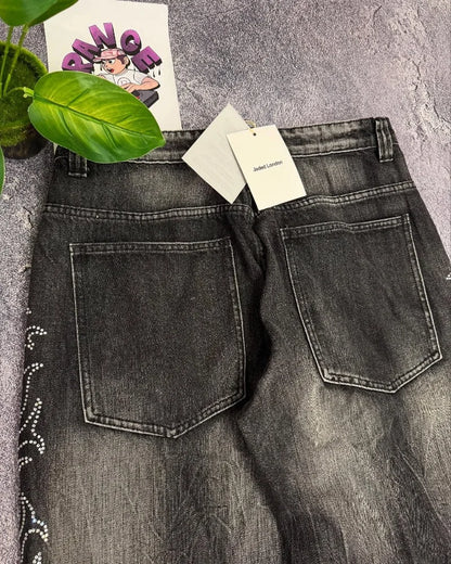 American New Fashion Old Washed Loose Jeans Women Y2K Hip Hop Harajuku Casual Joker Gothic High-waisted Wide-leg Trousers