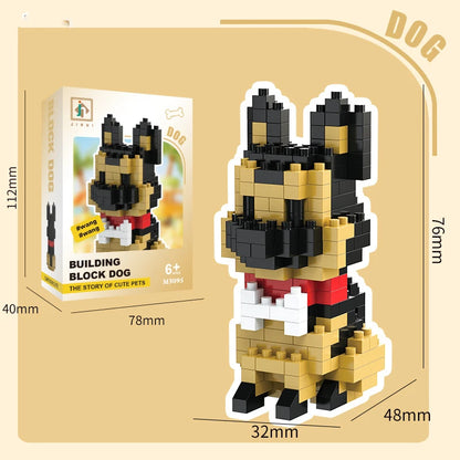 New Pet Teddy Husky Dog And Cat Toy Small Particle Building Blocks Puzzle Assembled Children's Toys