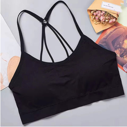 Sports underwear Women Yoga Fitness Seamless Crop Top Wide Letter Straps Comfortable Workout Activewear