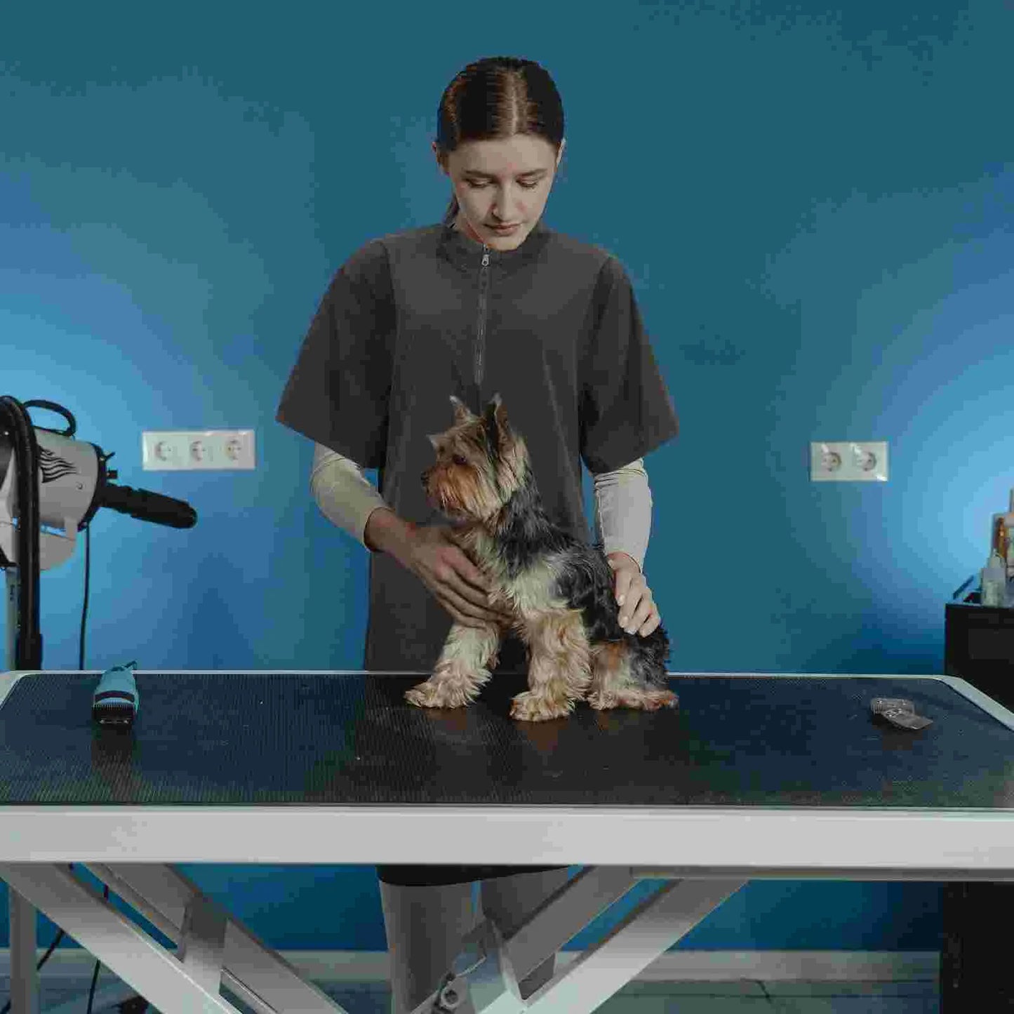 Pet Grooming Work Clothes Smock Blouses Salon Beautician Cosmetologist Uniform Shop Bath Compression