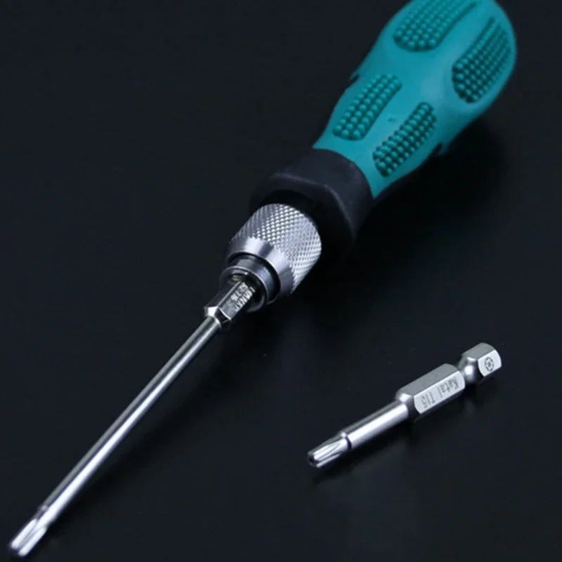 Multifunctional 6.35mm Screwdriver 1/4inch HexShank Non Slip Comfortable Handle Screw Driver Bit Holder Durable