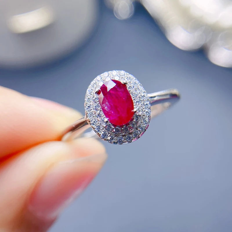 Natural Ruby Rings for women silver 925 jewelry luxury gem stones 18k gold plated free shiping items