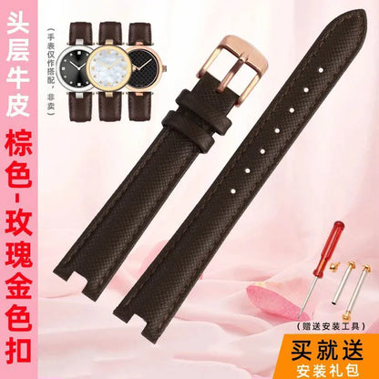 12mm 14mm For Gucci YA141401 YA141404 YA141505 Soft Cowhide Genuine Leather watchband GC women's watch strap Pink red bracelet
