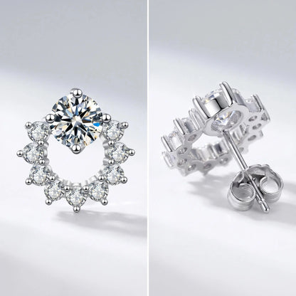 Fine Jewelry 925 Sterling Silver Earrings Inlaid With Zircon Crystal Flower Earrings Charm Jewelry For Women Gift Engagement