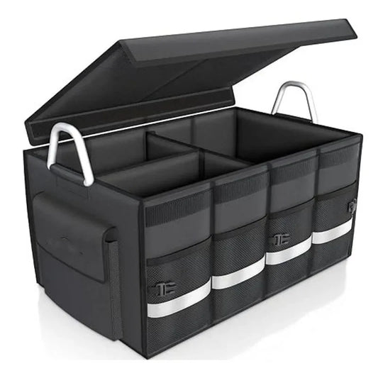 Car Trunk Organizer with Lid, Collapsible Car Trunk Storage Organizer, Car Organizer and Storage for SUV, Truck, Sedan