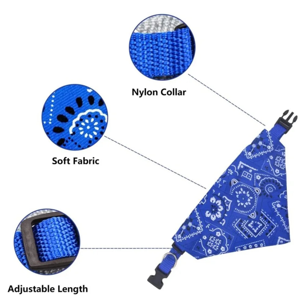 Pet Triangle Scarf Cat Dog Saliva Towel Printed Pets Dog Collar Adjustable Strap Kitten Puppy Saliva Neckerchief Pet Supplies